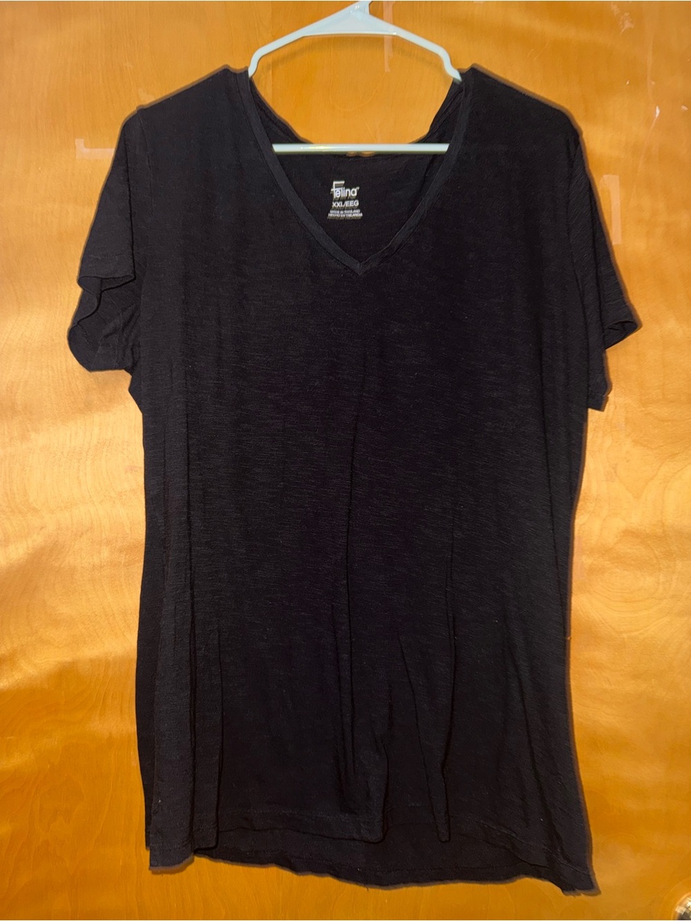 Felina Black V-Neck Short Sleeve Tee